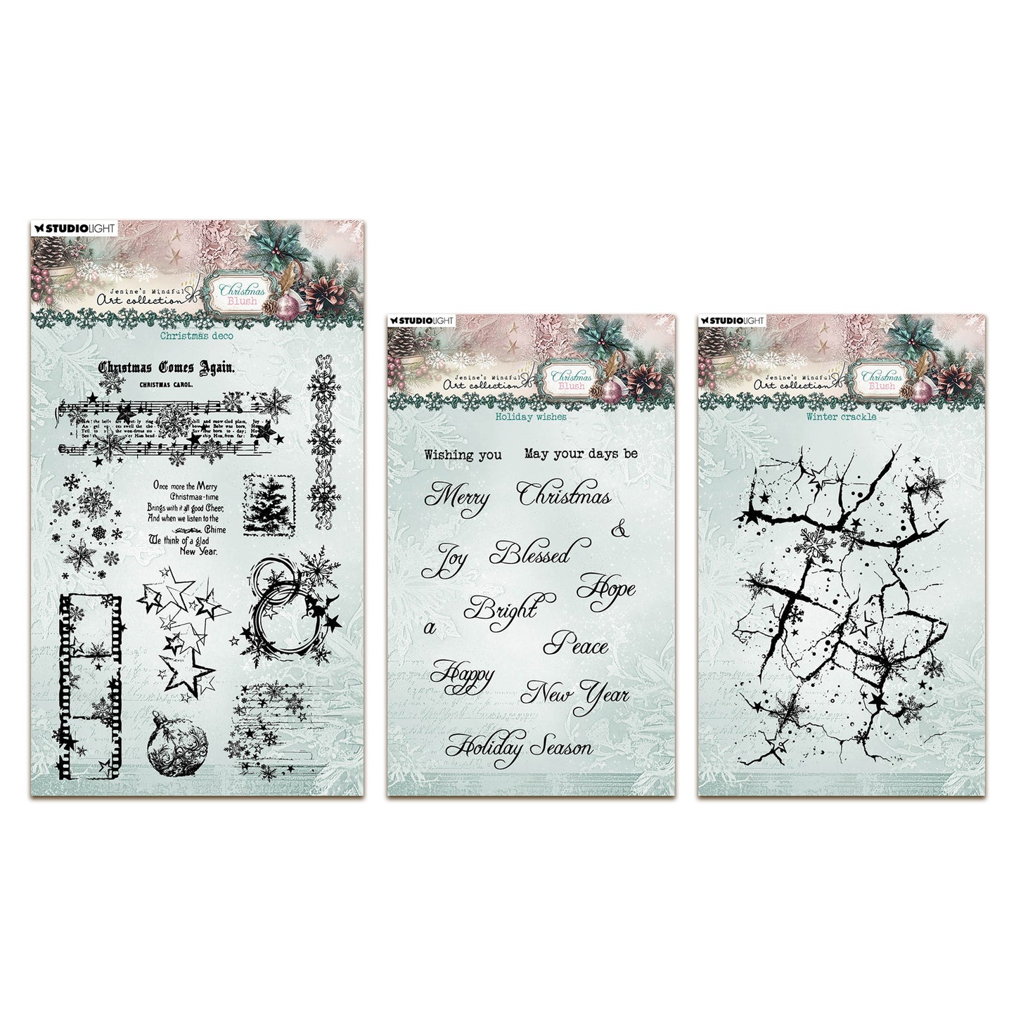 Studio Light Jenine's Mindful Art Christmas Blush Stamp Bundle