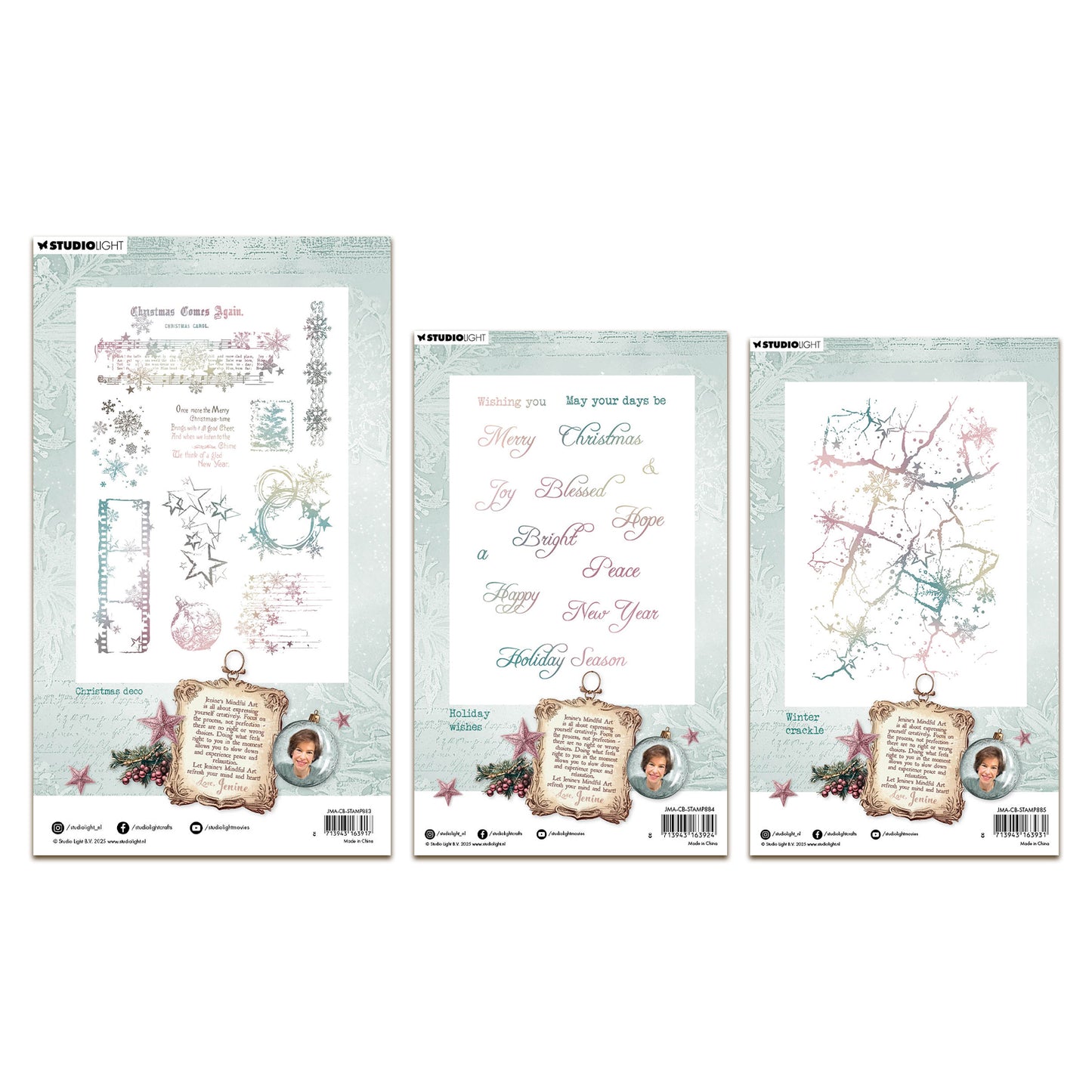 Studio Light Jenine's Mindful Art Christmas Blush Stamp Bundle