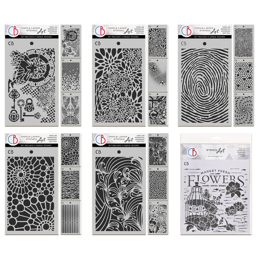 Ciao Bella Triple Layer & Texture Stencil Bundle