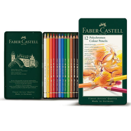 Faber Castell Colour Pencils Polychromos Tin 12 Pieces