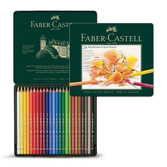 Faber Castell Colour Pencils Polychromos Tin 24 Pieces