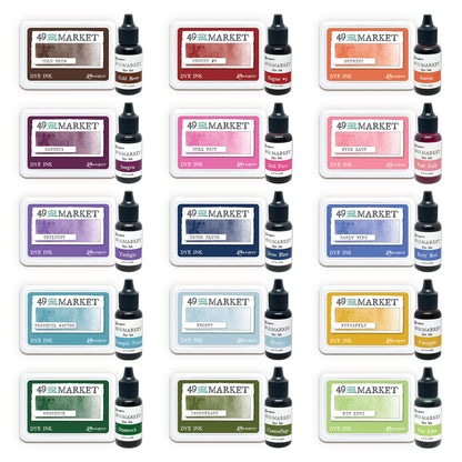 Ranger 49 And Market Dye Ink Pad & Reinker Complete Collection#2 - 15 Colours