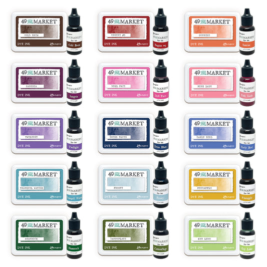 Ranger 49 And Market Dye Ink Pad & Reinker Complete Collection#2 - 15 Colours
