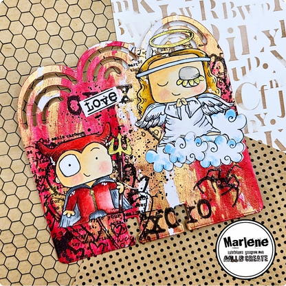 #1201 - A7 Stamp Set - Angel and Devil