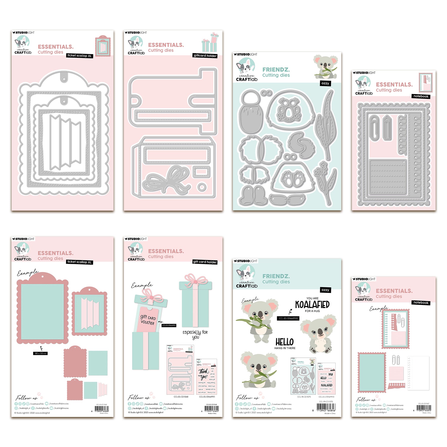 Creative Craftlab Essentials Die Bundle - Notebook, Giftcard Holder, T ...