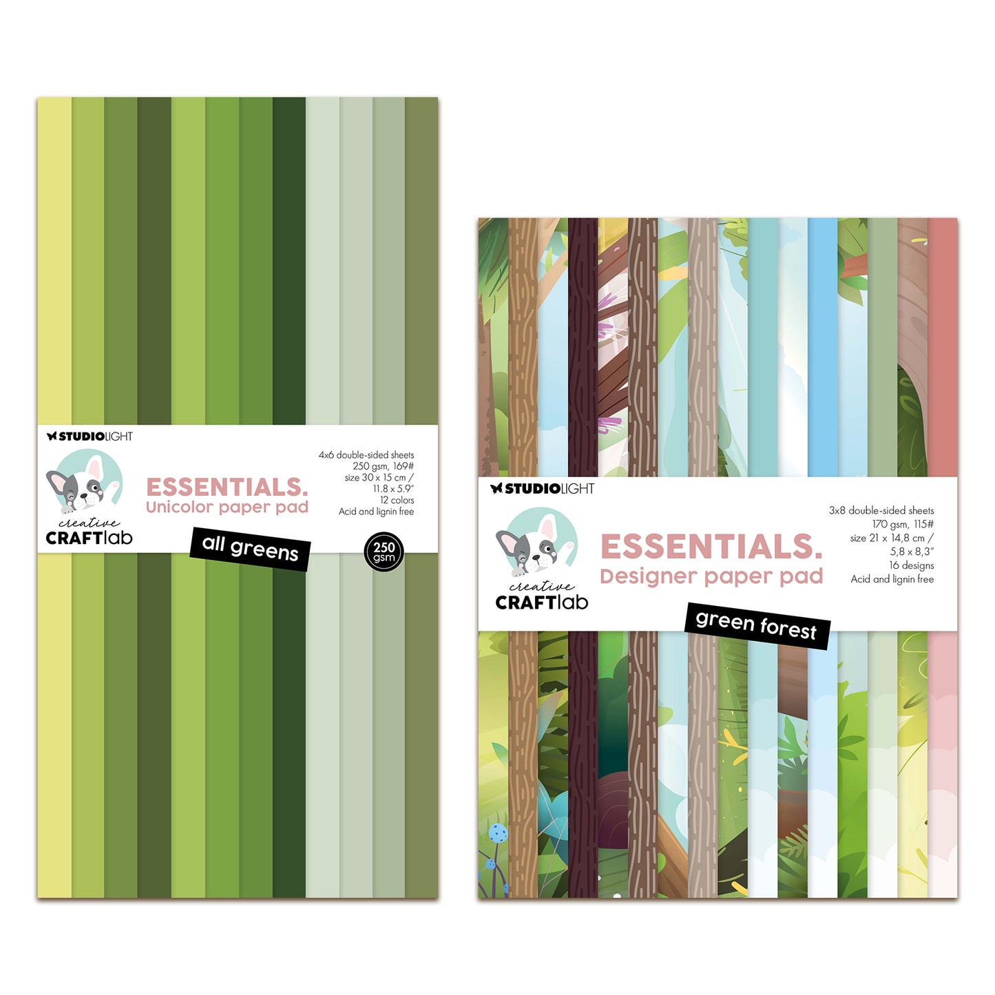 Creative Craftlab Essentials Paper Bundle - Green Forest & All Greens