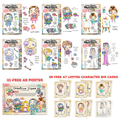 Janet Klein Creative Types Stamp Bundle + Free Poster & Bio Cards