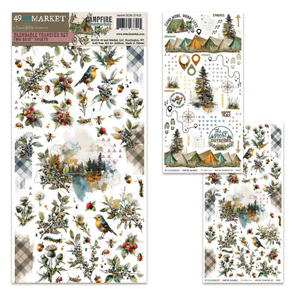 49 And Market Campfire Memories 6x12 Inch Blendable Rub-on Transfer Set by Dennis Bruton