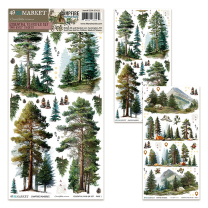 49 And Market Campfire Memories 6x12 Inch Essential Rub-on Transfer Set by Dennis Bruton