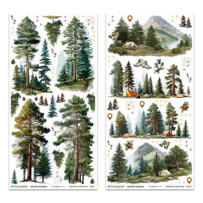 49 And Market Campfire Memories 6x12 Inch Essential Rub-on Transfer Set by Dennis Bruton