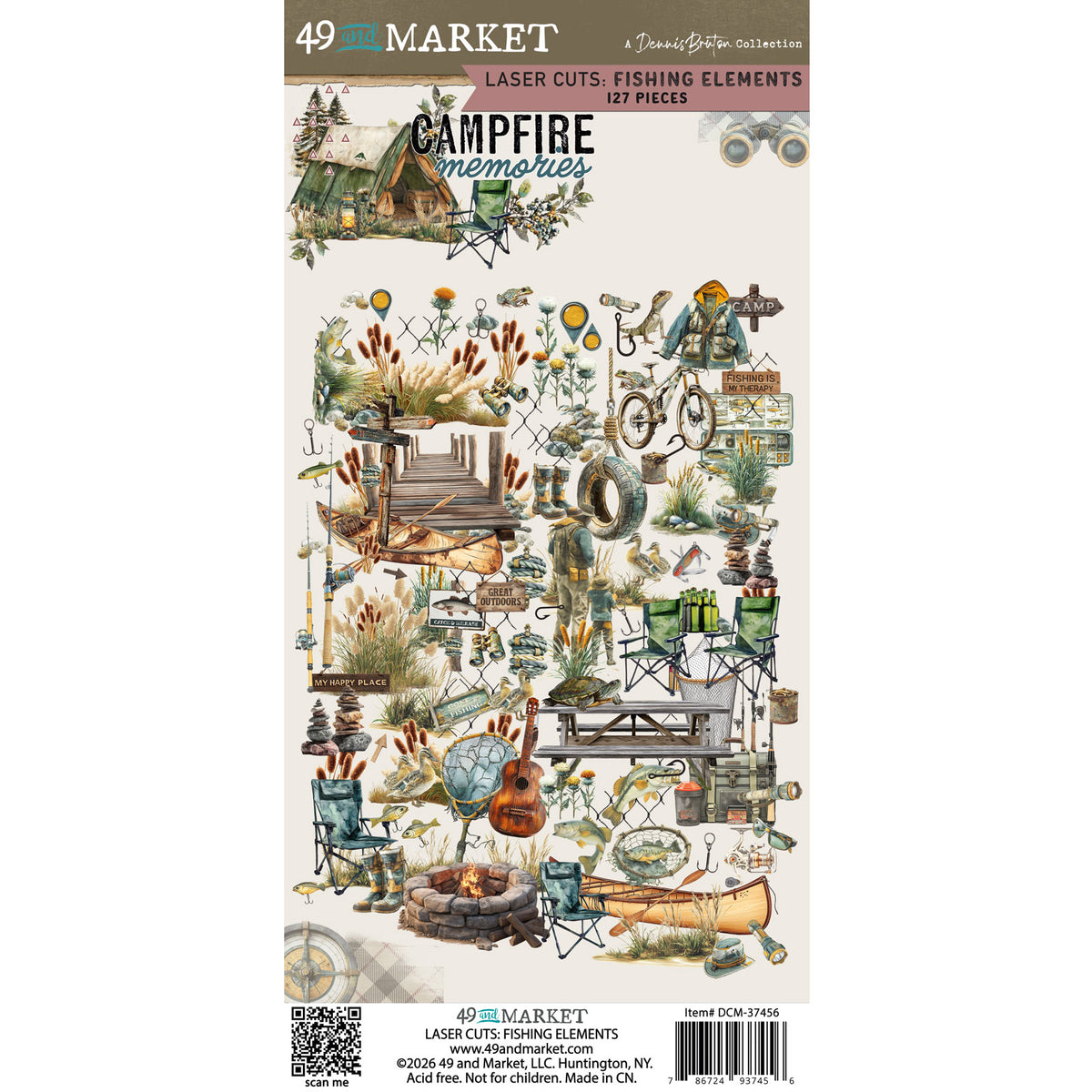 49 And Market Campfire Memories Laser Cut Fishing Elements