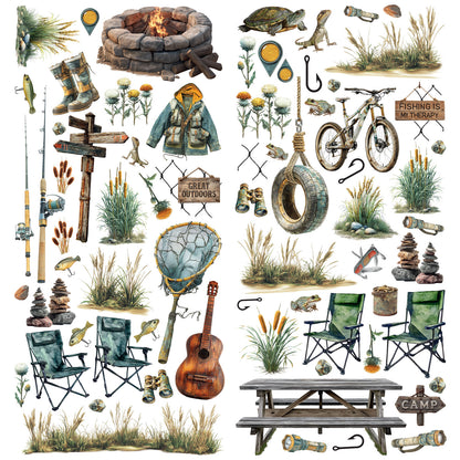 49 And Market Campfire Memories Laser Cut Fishing Elements
