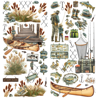 49 And Market Campfire Memories Laser Cut Fishing Elements