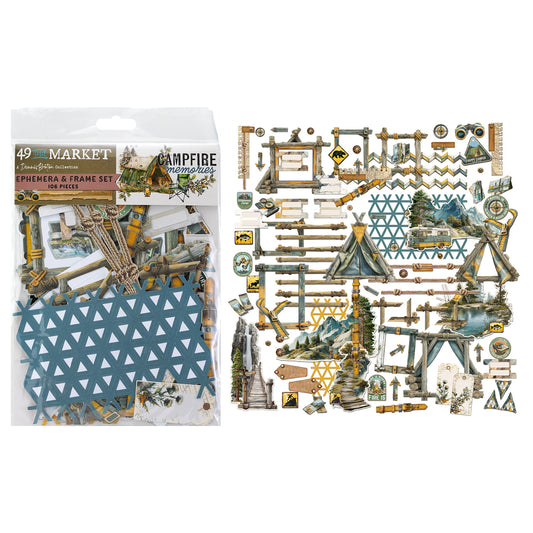 49 And Market Campfire Memories Ephemera & Frame Set by Dennis Bruto