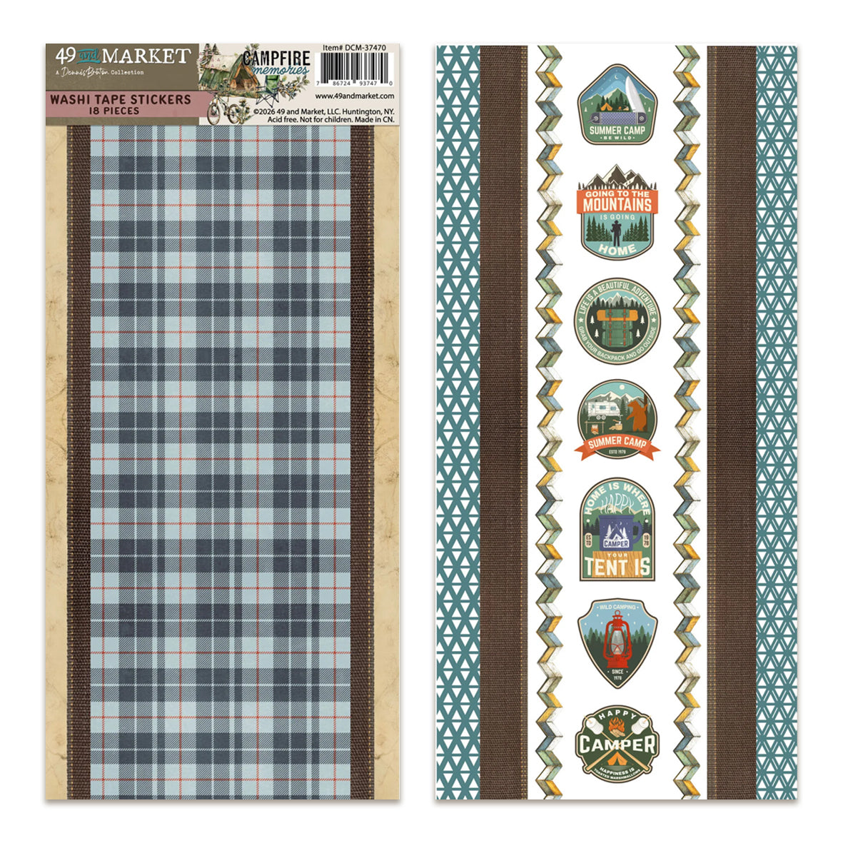49 And Market Campfire Memories Washi Sheets by Dennis Bruton