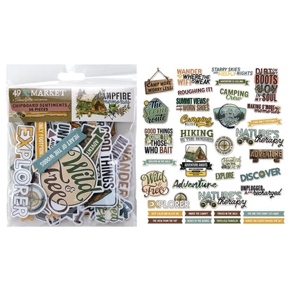 49 And Market Campfire Memories Chipboard Sentiments by Dennis Bruton