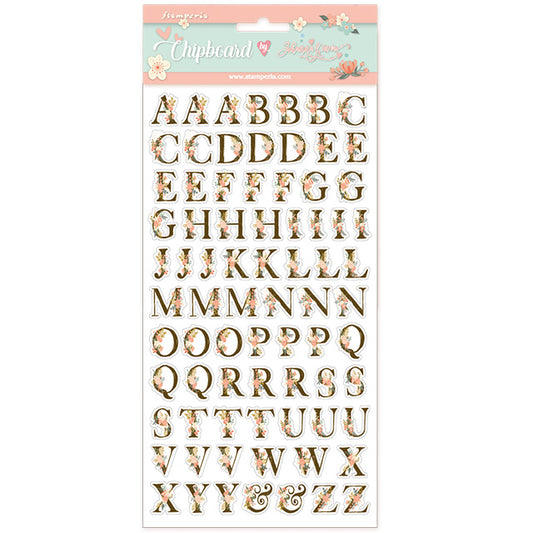 Stamperia Adhesive Shapes 15 x 30 cm Love Story Alphabet