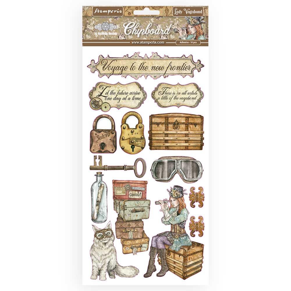 Stamperia Adhesive Shapes 15 x 30 cm Lady Vagabond