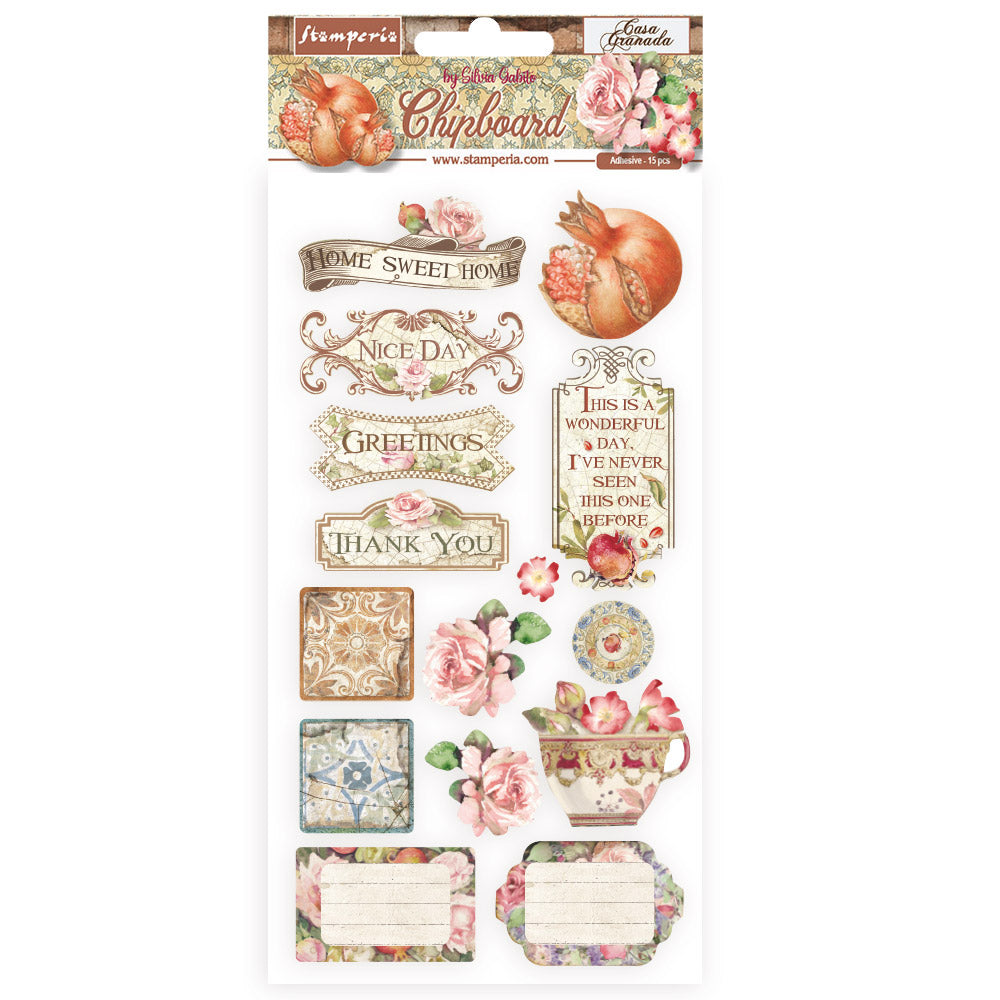 Stamperia Adhesive Shapes 15 x 30 cm Casa Granada