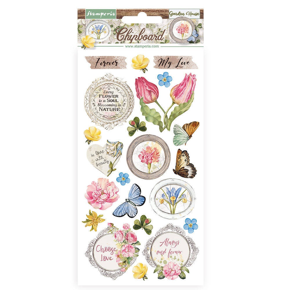 Stamperia Adhesive Shapes 15 x 30 cm Romantic Garden House