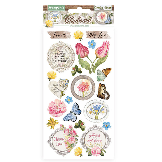 Stamperia Adhesive Shapes 15 x 30 cm Romantic Garden House