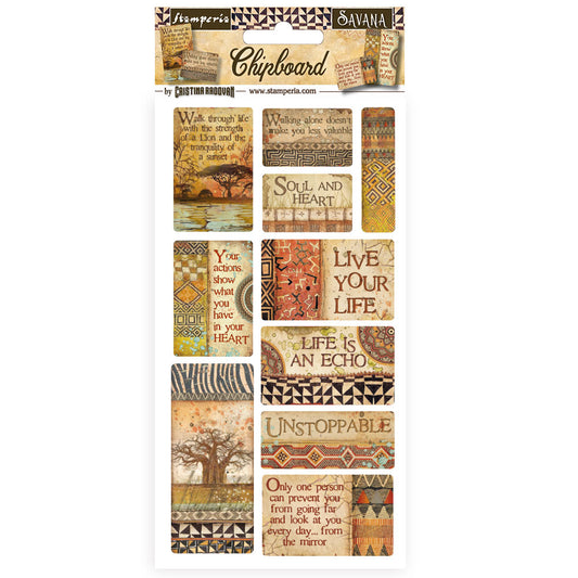 Stamperia Adhesive Shapes 15 x 30 cm Savana