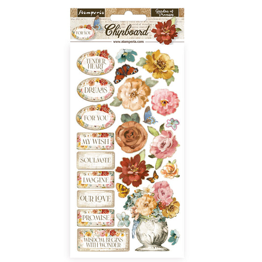 Stamperia Adhesive Shapes 15 x 30 cm Garden Of Promises