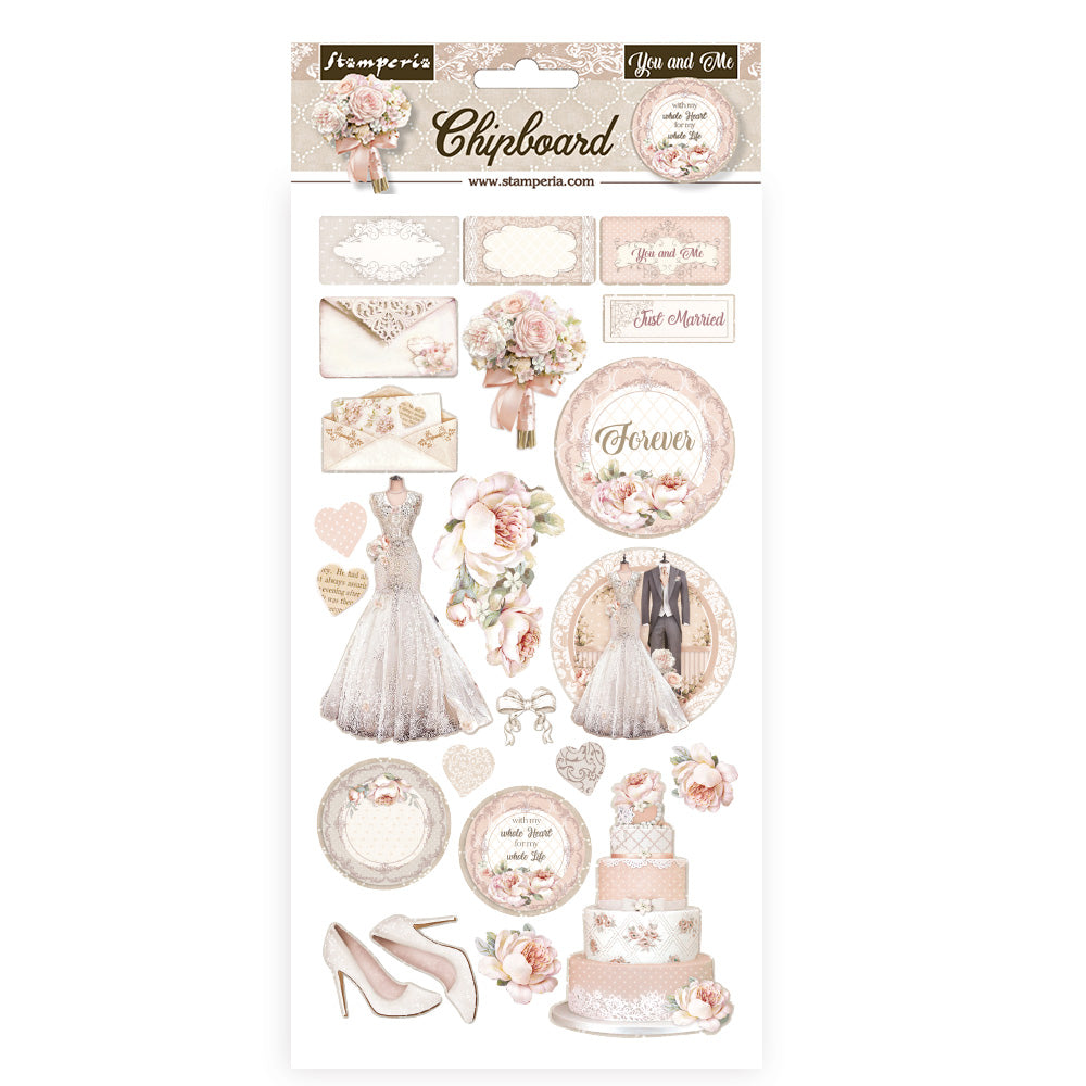 Stamperia Adhesive Shapes 15 x 30 cm You And Me