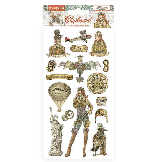 Stamperia Adhesive Shapes 15 x 30 cm Sir Vagabond Aviator