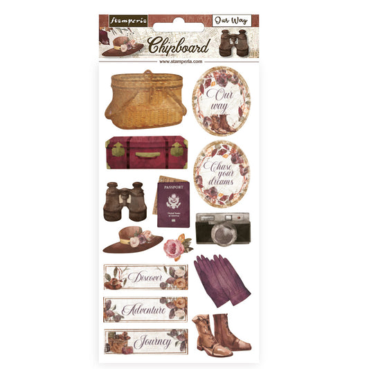 Stamperia Adhesive Shapes 15 x 30 cm Our Way