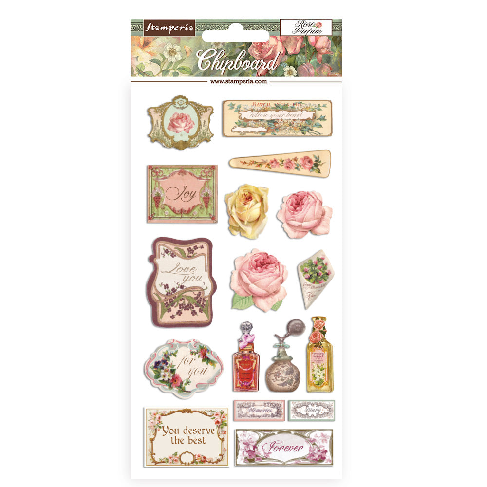 Stamperia Adhesive Shapes 15 x 30 cm Rose Parfum