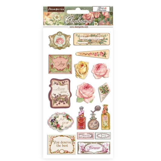 Stamperia Adhesive Shapes 15 x 30 cm Rose Parfum