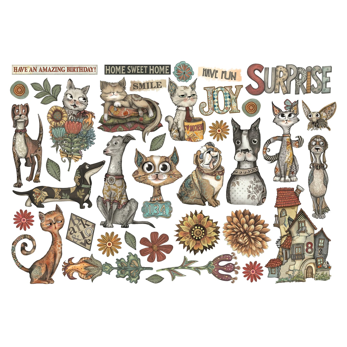 Stamperia Furry Friends Ephemera (38pcs)