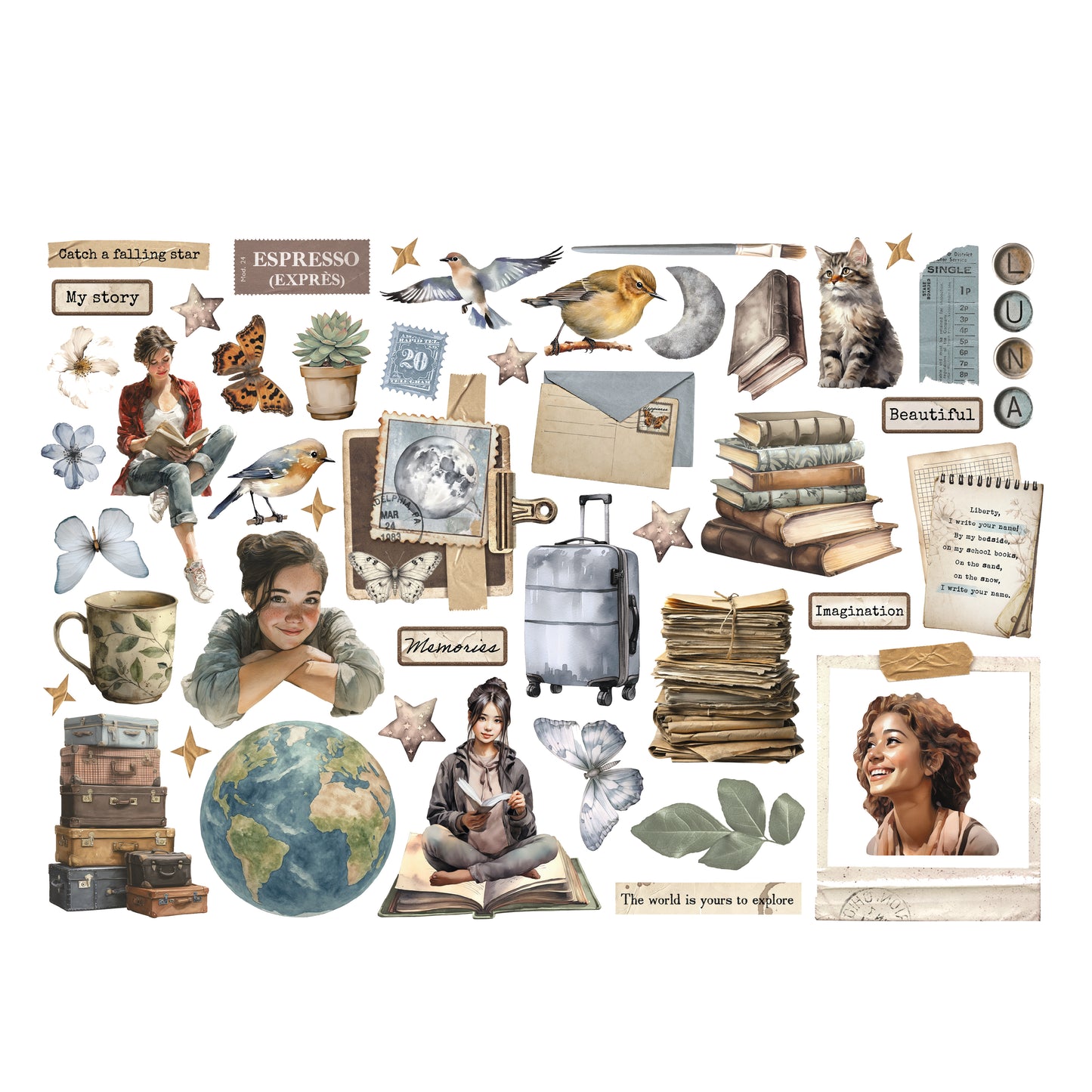 Stamperia Secret Diary Ephemera (46pcs)