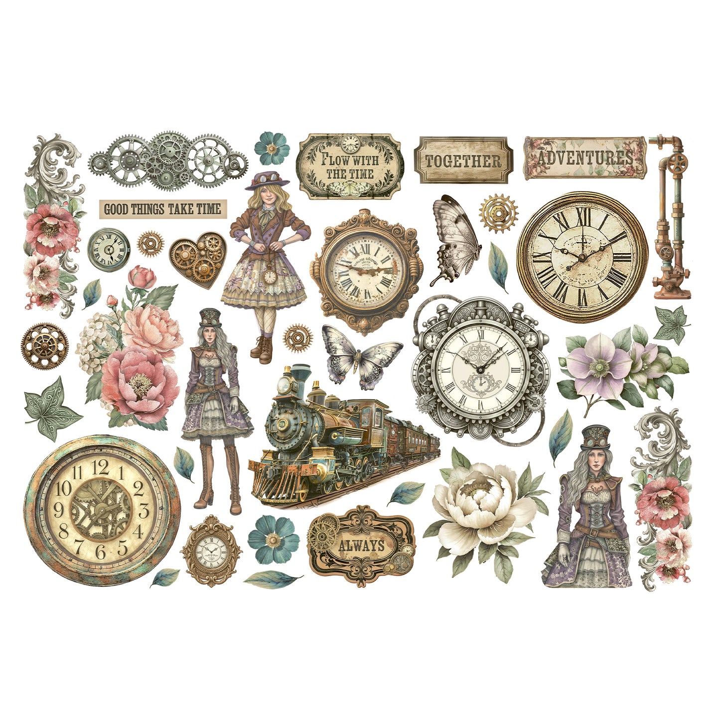 Stamperia Gardens of Time Ephemera (40pcs) (DFLCT78)