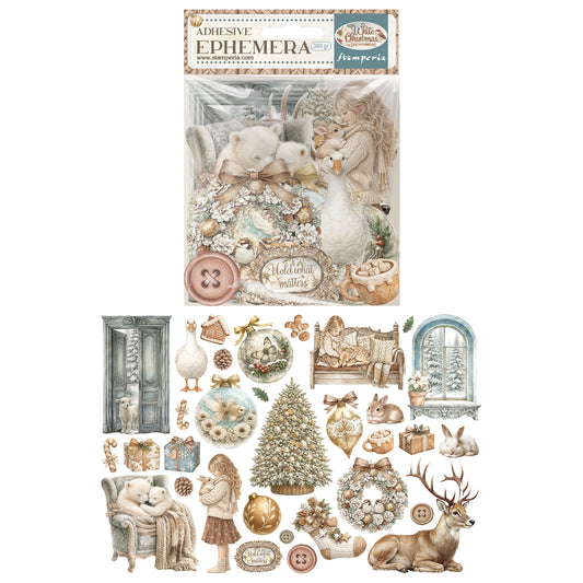 Stamperia White Christmas Ephemera by Cristina Radovan