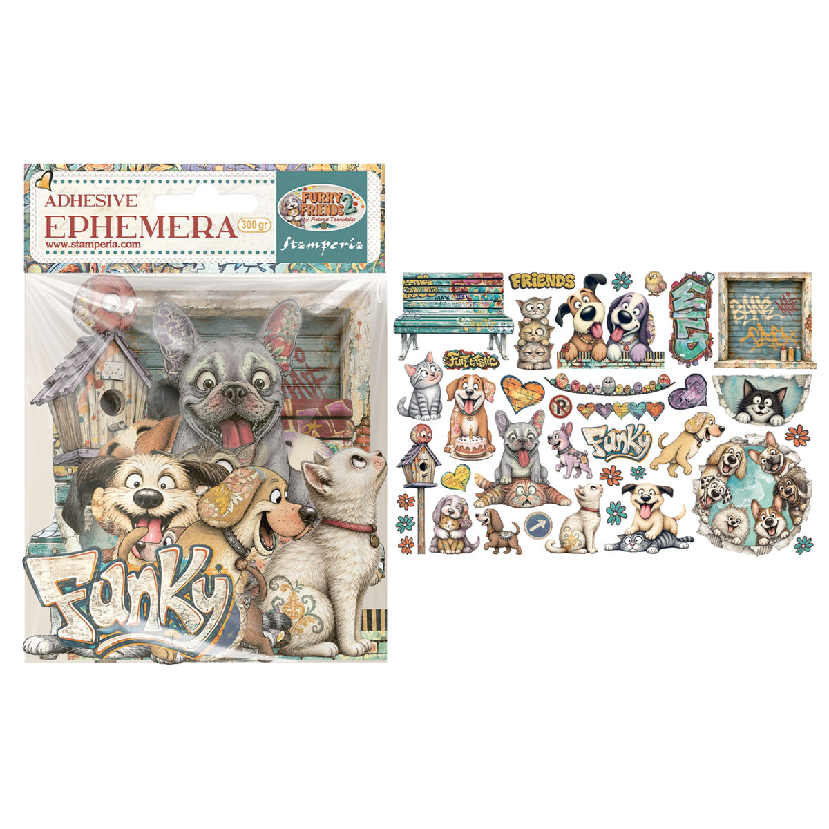 Stamperia Furry Friends 2 Ephemera by Antonis Tzanidakis