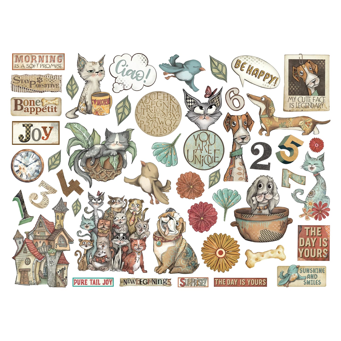 Stamperia Furry Friends Die Cuts Assorted (47pcs)