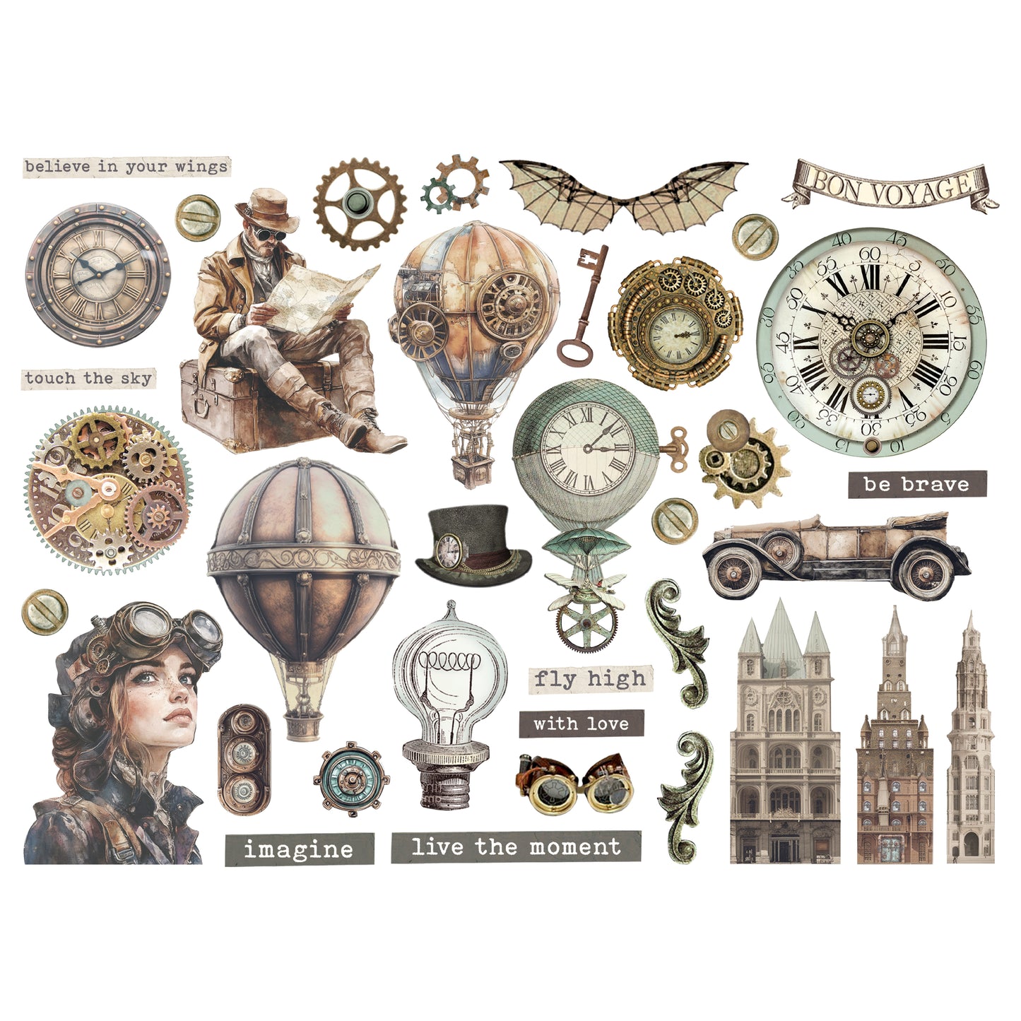 Stamperia Voyages Fantastiques Ephemera (33pcs)
