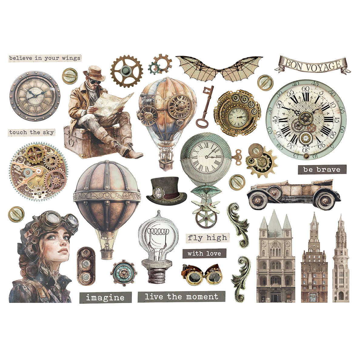 Stamperia Voyages Fantastiques Die Cuts Assorted (37pcs)