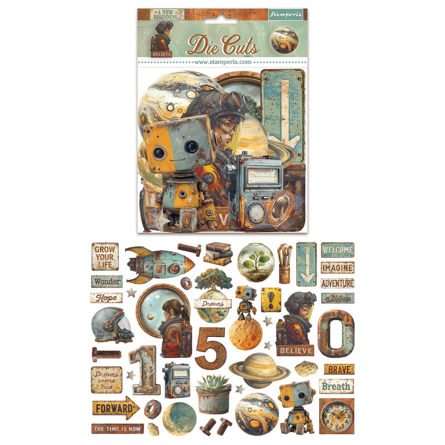 Stamperia A New Beginning Die Cuts Assorted (45pcs)