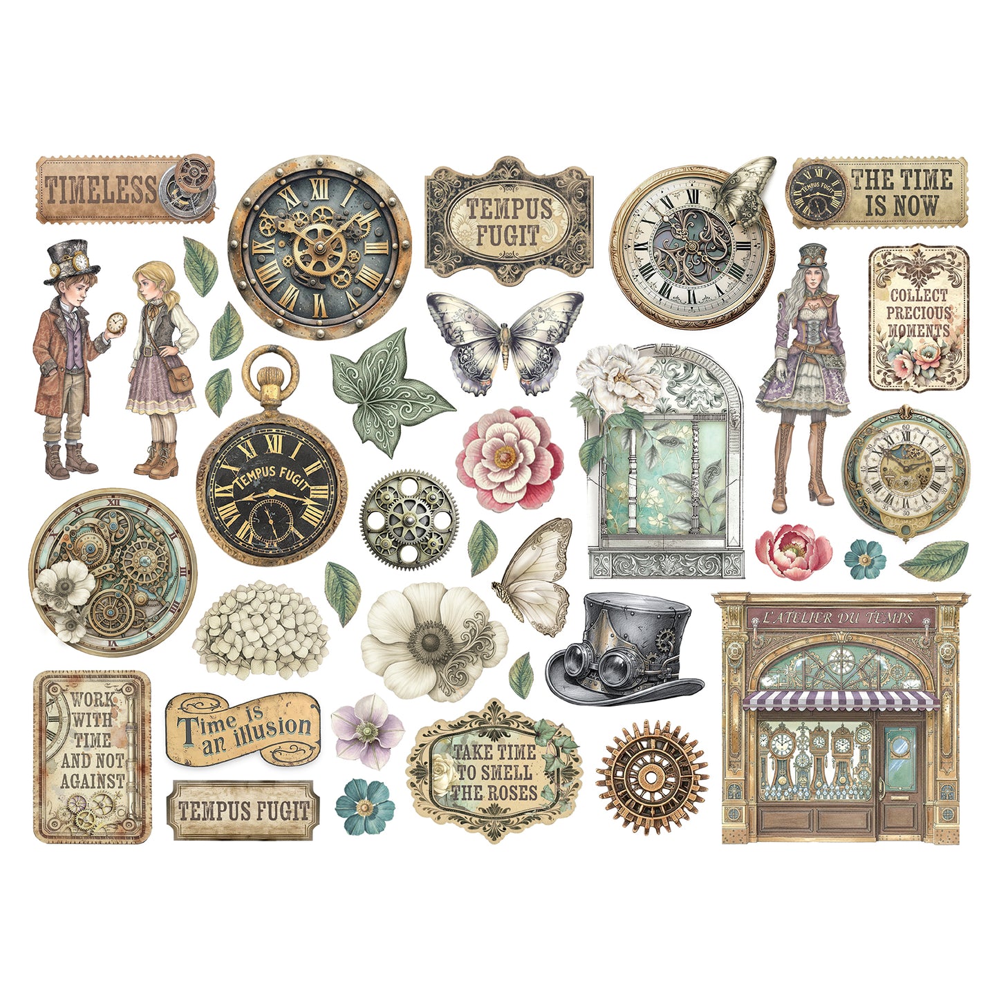 Stamperia Gardens of Time Die Cuts Assorted (38pcs) (DFLDC130)