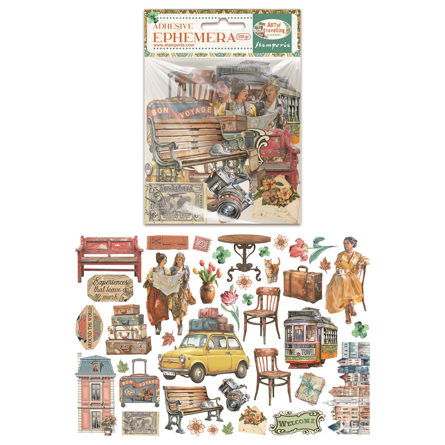 Stamperia Art of Travelling Ephemera (39pcs)