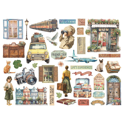 Stamperia Art of Travelling Die Cuts Assorted (37pcs)