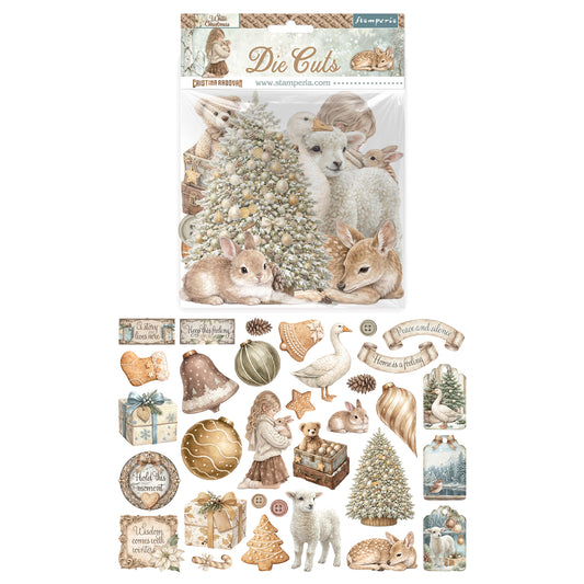 Stamperia White Christmas Die Cuts Assorted by Cristina Radovan