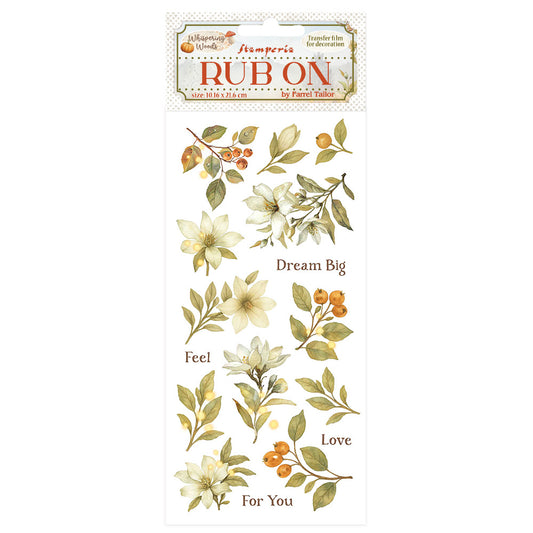 Stamperia Whispering Woods Rub-On 4x8,5 Inch Magnolia