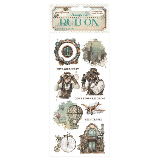 Stamperia Voyages Fantastiques Rub-On 4x8,5 Inch Mechanical Wonders