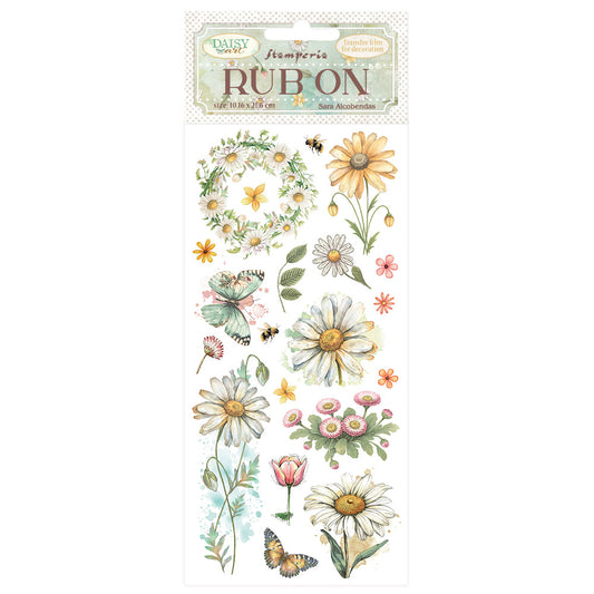 Stamperia Daisy Art Rub-On 10,16x21,6cm Daisy and Butterfly