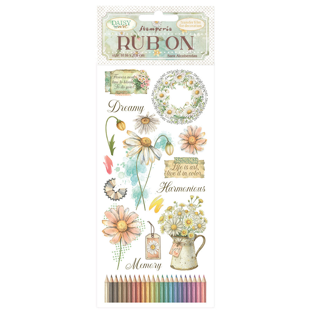 Stamperia Daisy Art Rub-On 10,16x21,6cm Harmonious