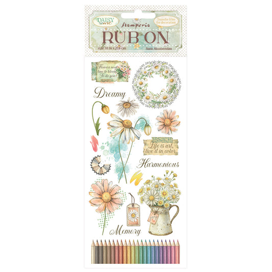 Stamperia Daisy Art Rub-On 10,16x21,6cm Harmonious